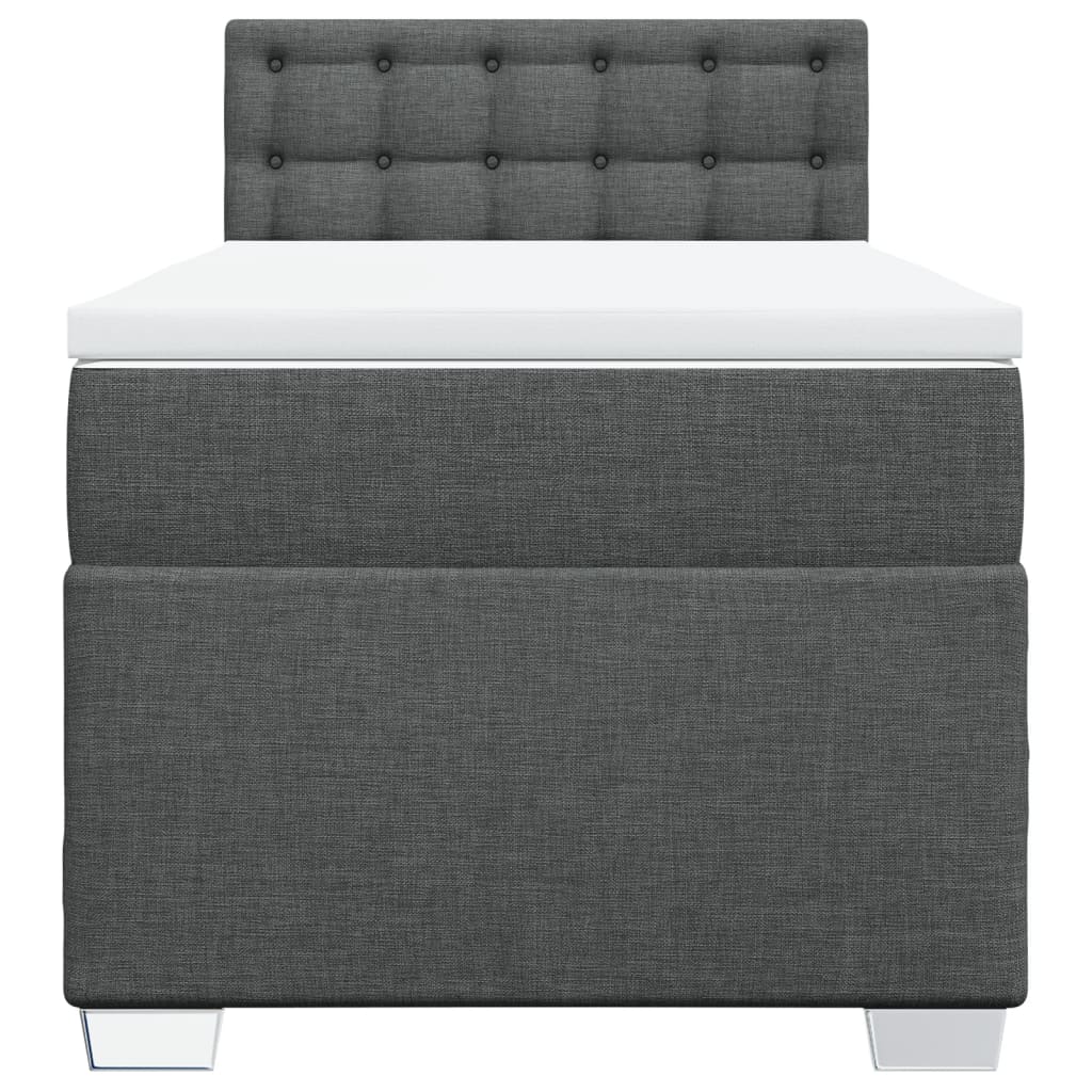 Boxspring met matras stof donkergrijs 90x190 cm is nu te koop bij PeponiXL, paradijselijk wonen!