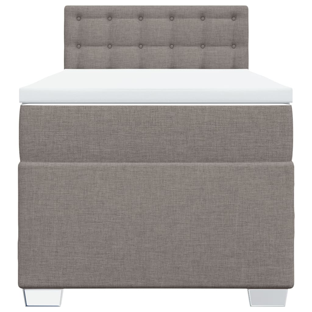 Boxspring met matras stof taupe 90x190 cm is nu te koop bij PeponiXL, paradijselijk wonen!