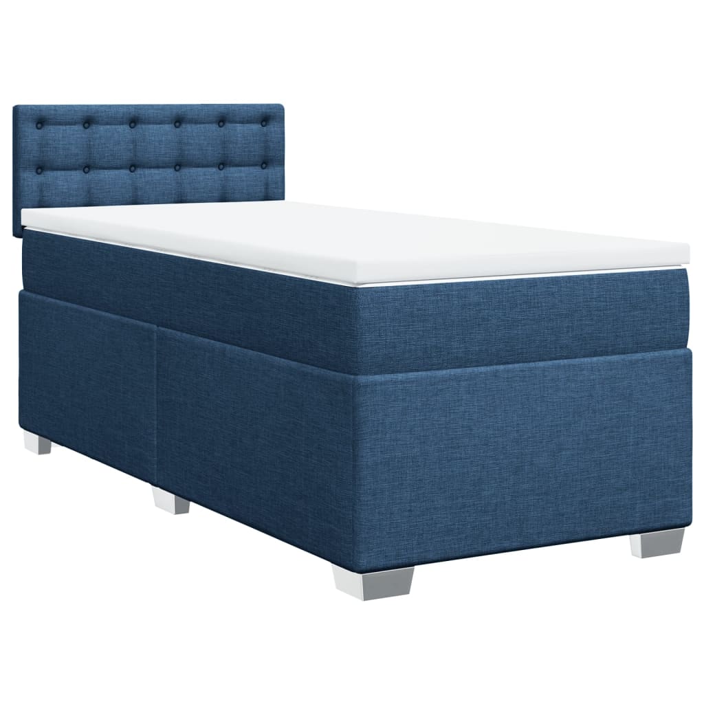 Boxspring met matras stof blauw 90x190 cm is nu te koop bij PeponiXL, paradijselijk wonen!