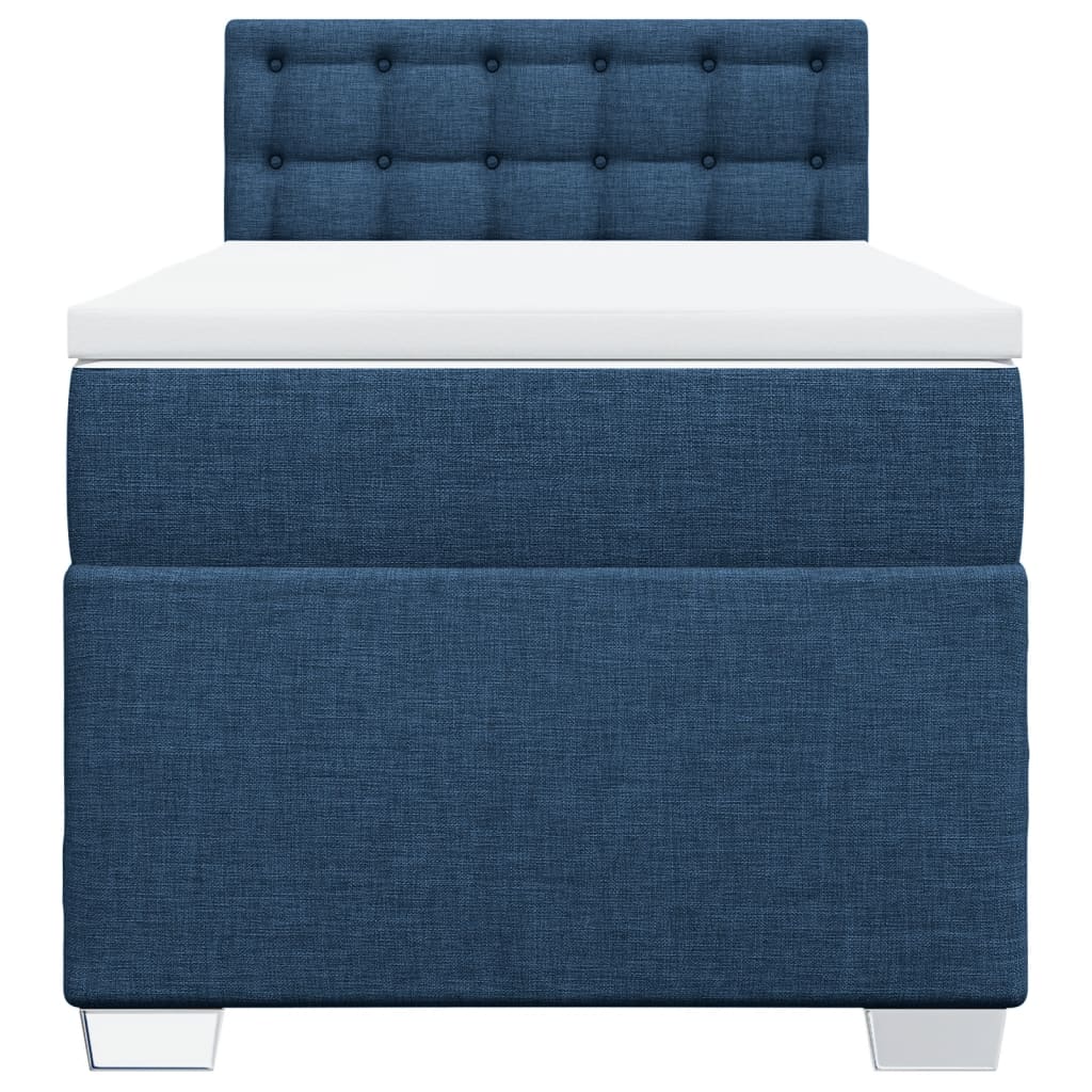 Boxspring met matras stof blauw 90x190 cm is nu te koop bij PeponiXL, paradijselijk wonen!