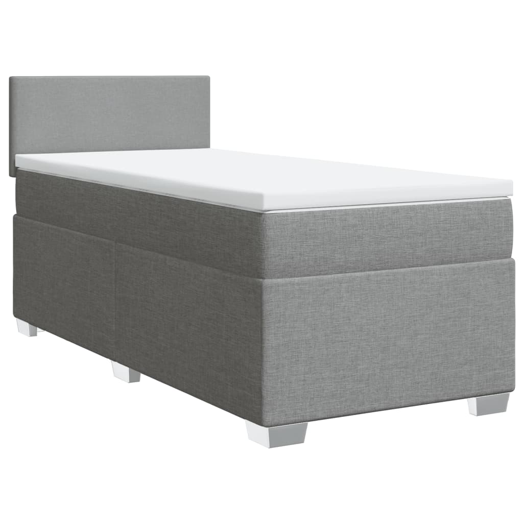 Boxspring met matras stof lichtgrijs 90x200 cm is nu te koop bij PeponiXL, paradijselijk wonen!