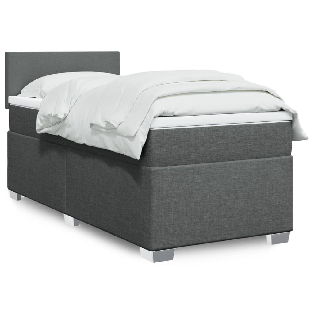 Boxspring met matras stof donkergrijs 90x200 cm is nu te koop bij PeponiXL, paradijselijk wonen!
