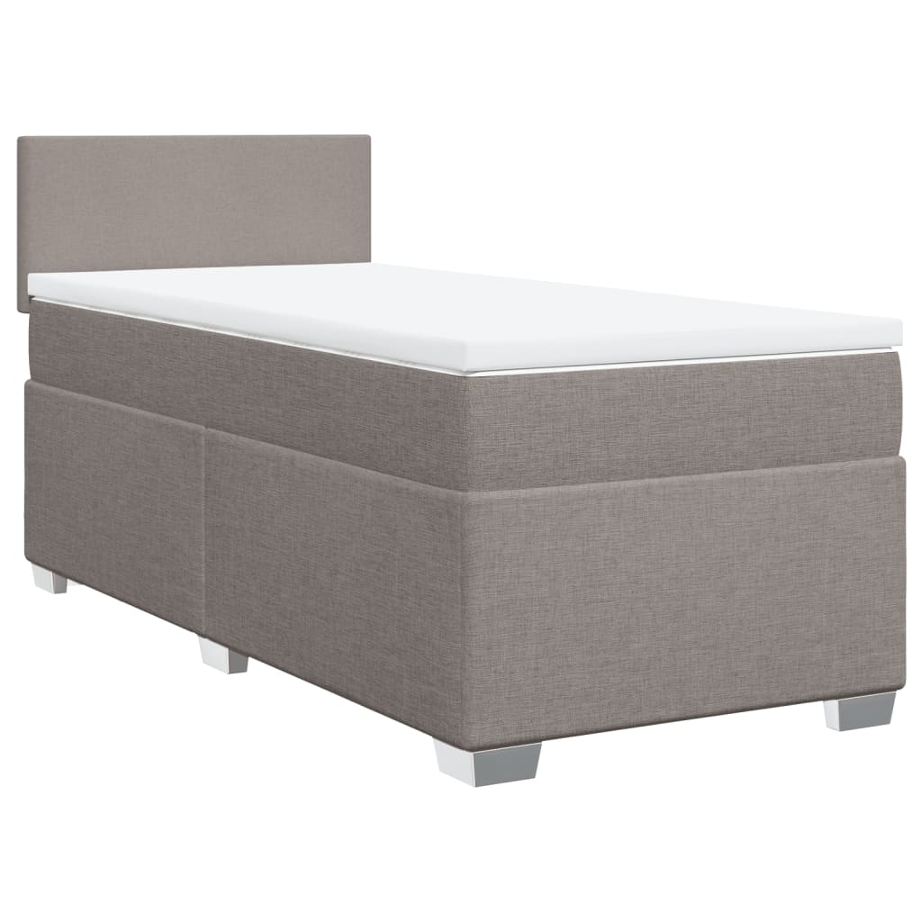 Boxspring met matras stof taupe 90x200 cm is nu te koop bij PeponiXL, paradijselijk wonen!