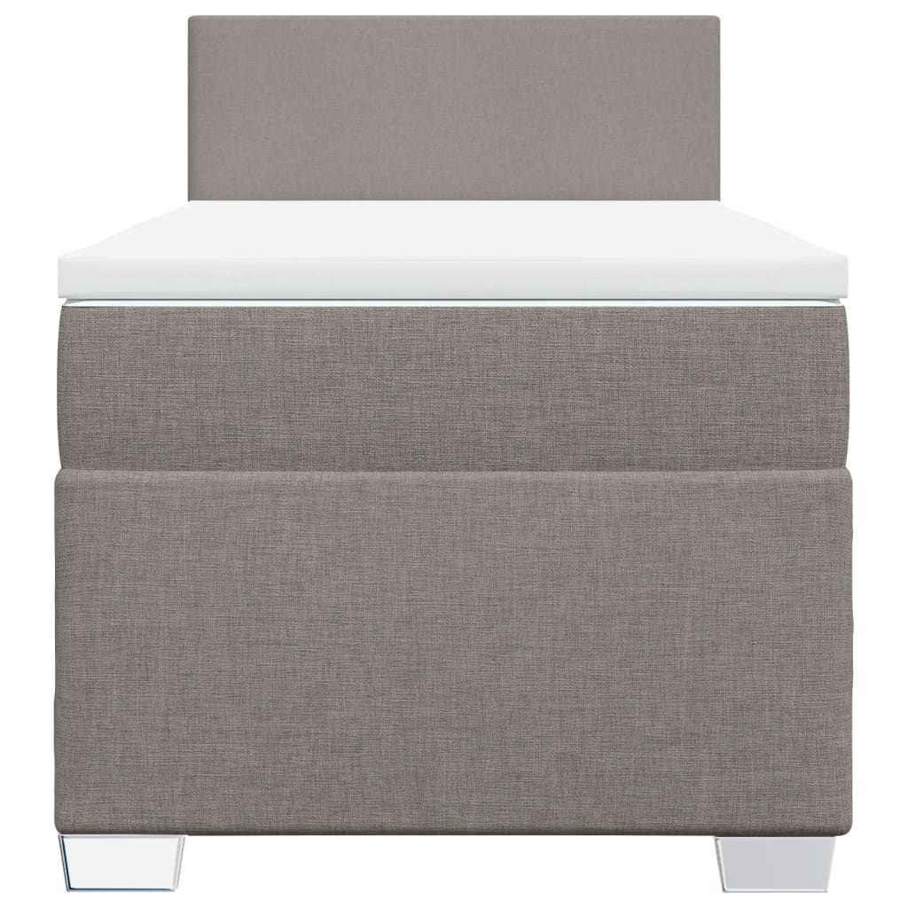 Boxspring met matras stof taupe 90x200 cm is nu te koop bij PeponiXL, paradijselijk wonen!