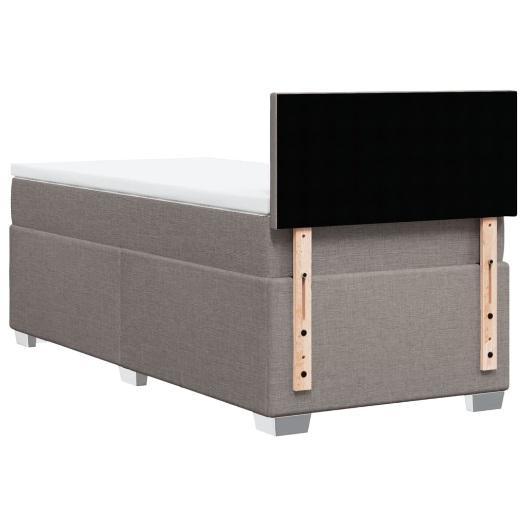Boxspring met matras stof taupe 90x200 cm is nu te koop bij PeponiXL, paradijselijk wonen!
