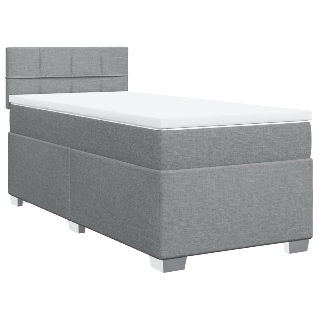Boxspring met matras stof lichtgrijs 90x200 cm is nu te koop bij PeponiXL, paradijselijk wonen!