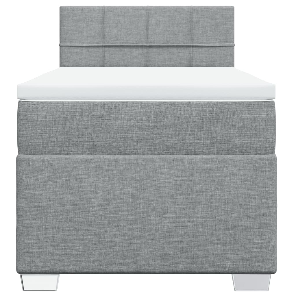 Boxspring met matras stof lichtgrijs 90x200 cm is nu te koop bij PeponiXL, paradijselijk wonen!