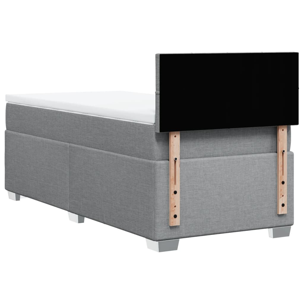 Boxspring met matras stof lichtgrijs 90x200 cm is nu te koop bij PeponiXL, paradijselijk wonen!