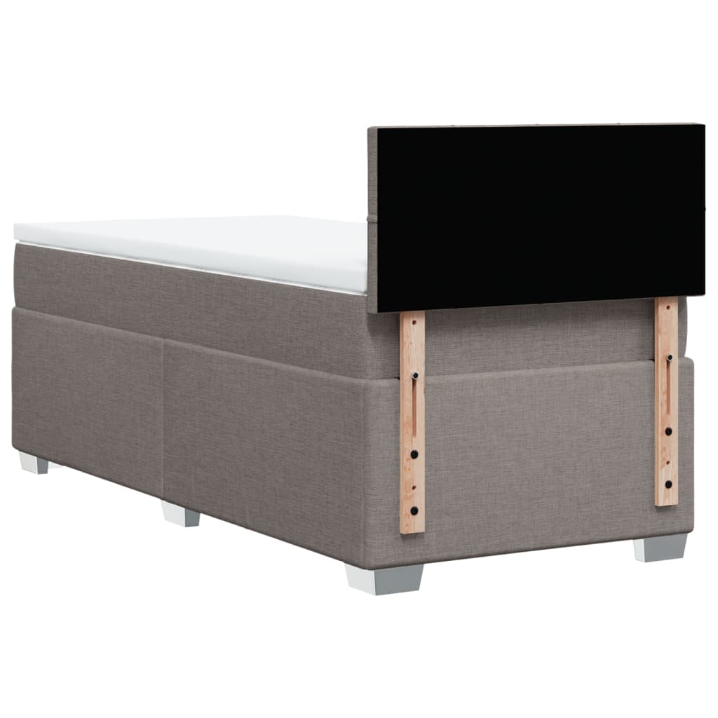Boxspring met matras stof taupe 90x200 cm is nu te koop bij PeponiXL, paradijselijk wonen!