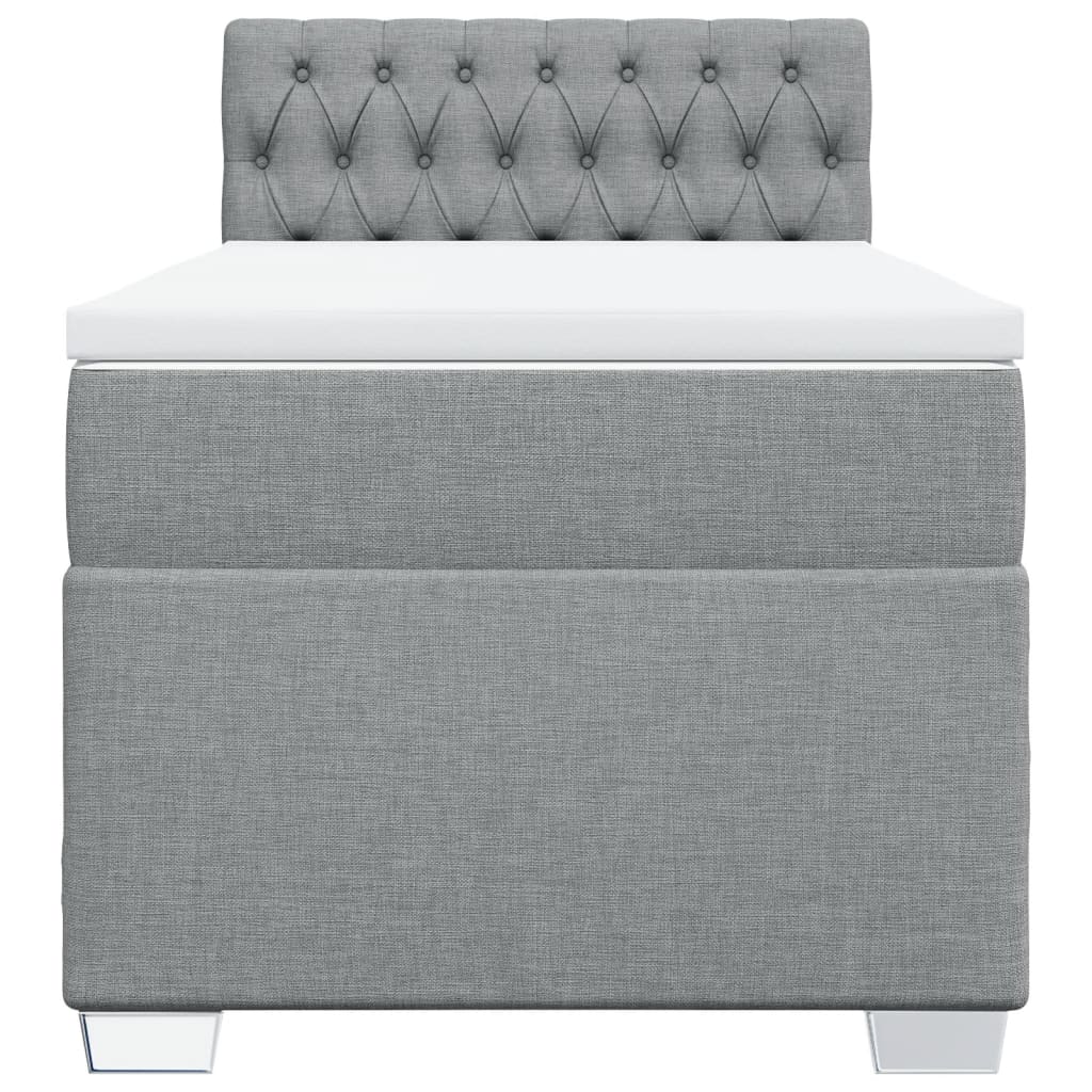 Boxspring met matras stof lichtgrijs 90x200 cm is nu te koop bij PeponiXL, paradijselijk wonen!