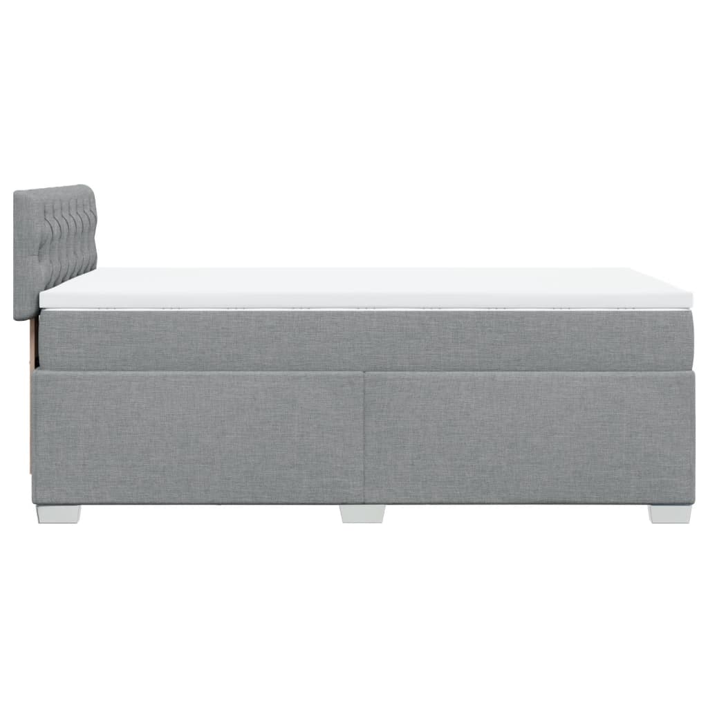 Boxspring met matras stof lichtgrijs 90x200 cm is nu te koop bij PeponiXL, paradijselijk wonen!