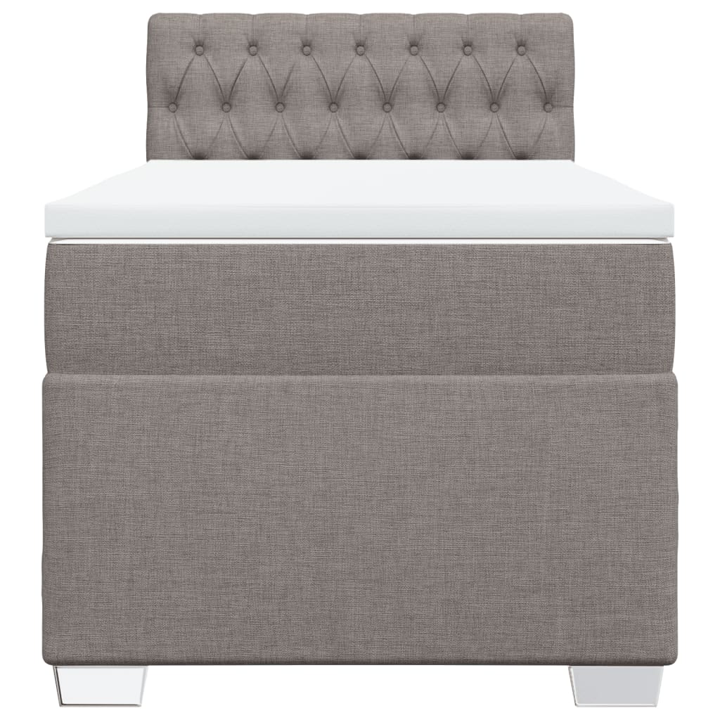 Boxspring met matras stof taupe 90x200 cm is nu te koop bij PeponiXL, paradijselijk wonen!