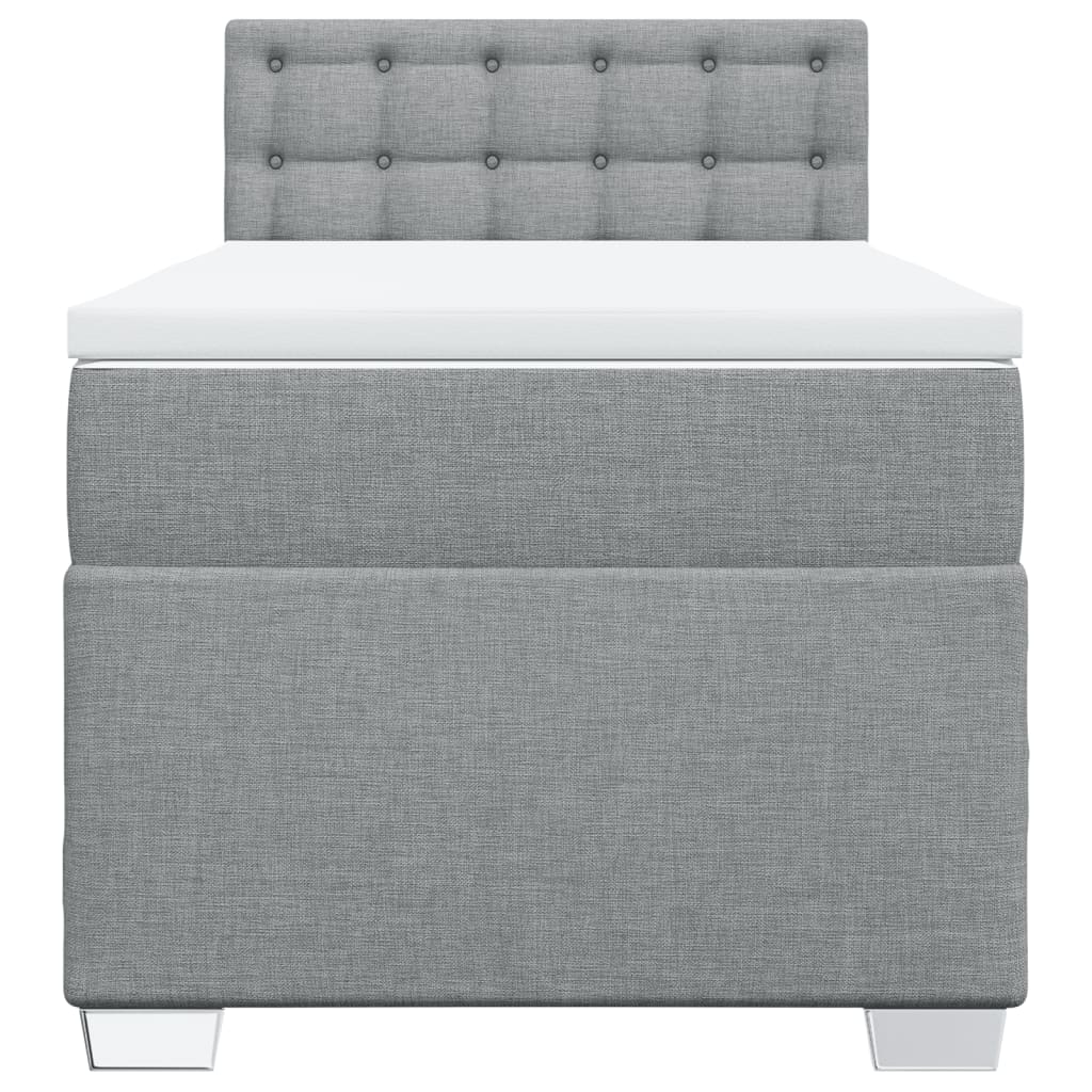 Boxspring met matras stof lichtgrijs 90x200 cm is nu te koop bij PeponiXL, paradijselijk wonen!