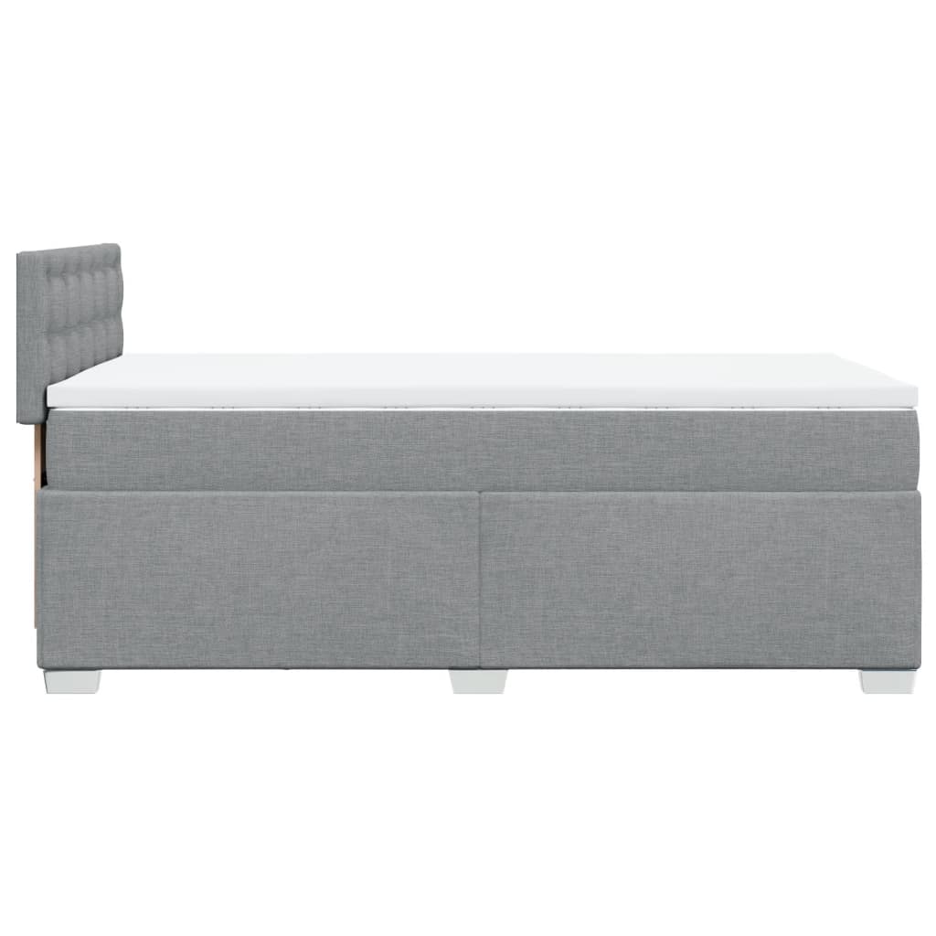 Boxspring met matras stof lichtgrijs 90x200 cm is nu te koop bij PeponiXL, paradijselijk wonen!