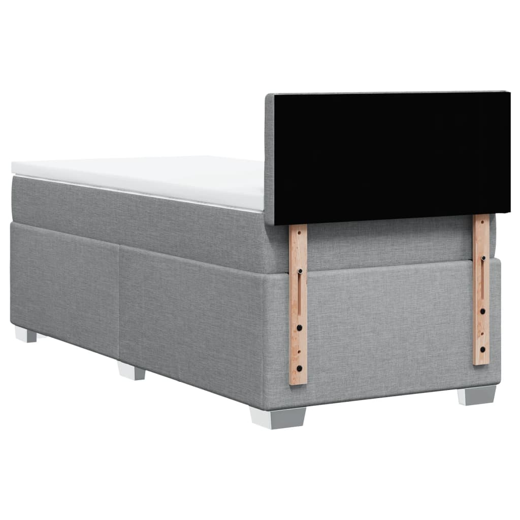 Boxspring met matras stof lichtgrijs 90x200 cm is nu te koop bij PeponiXL, paradijselijk wonen!