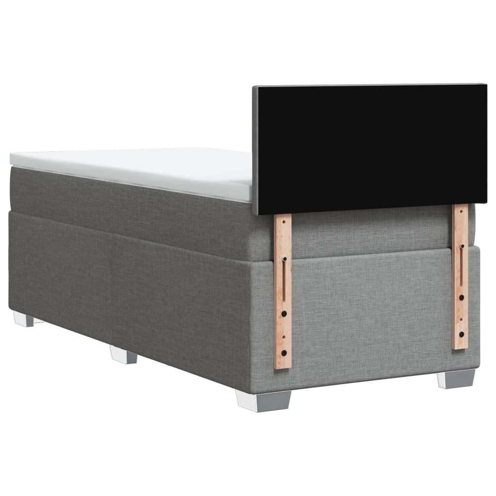 Boxspring met matras stof lichtgrijs 100x200 cm is nu te koop bij PeponiXL, paradijselijk wonen!