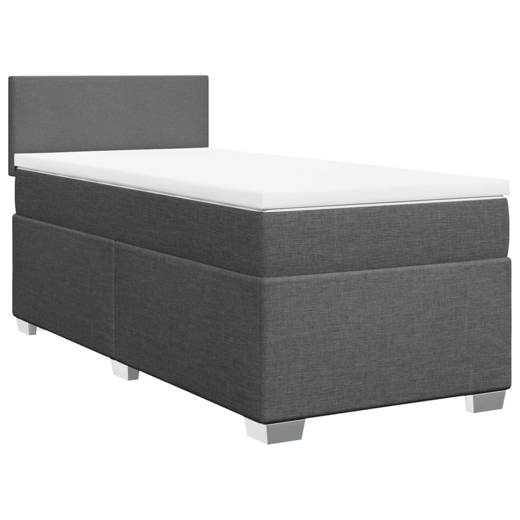 Boxspring met matras stof donkergrijs 100x200 cm is nu te koop bij PeponiXL, paradijselijk wonen!