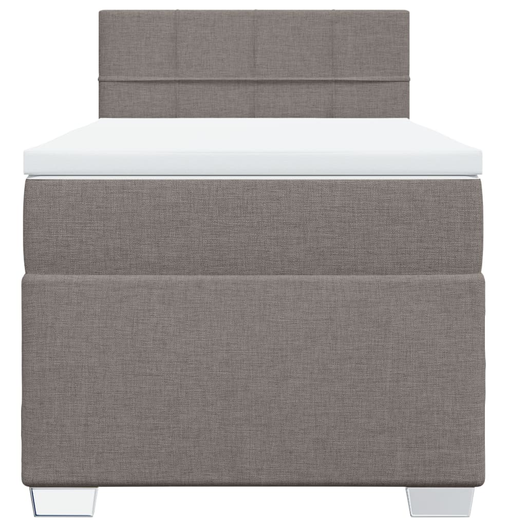 Boxspring met matras stof taupe 100x200 cm is nu te koop bij PeponiXL, paradijselijk wonen!