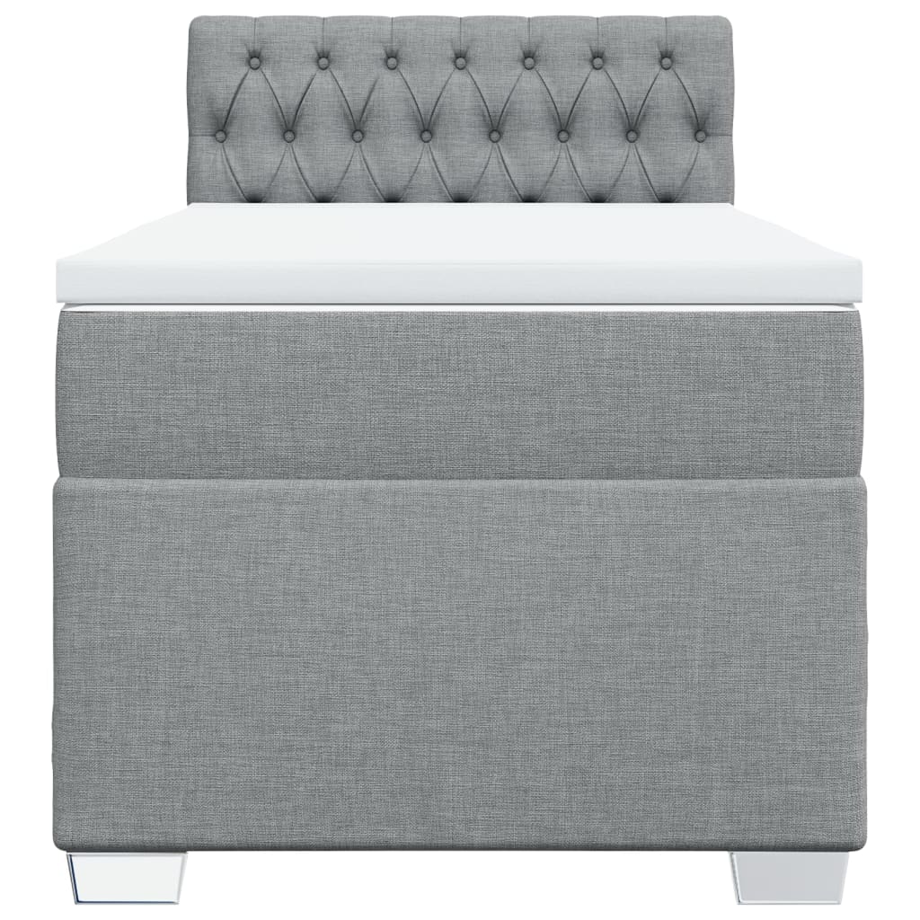 Boxspring met matras stof lichtgrijs 100x200 cm is nu te koop bij PeponiXL, paradijselijk wonen!