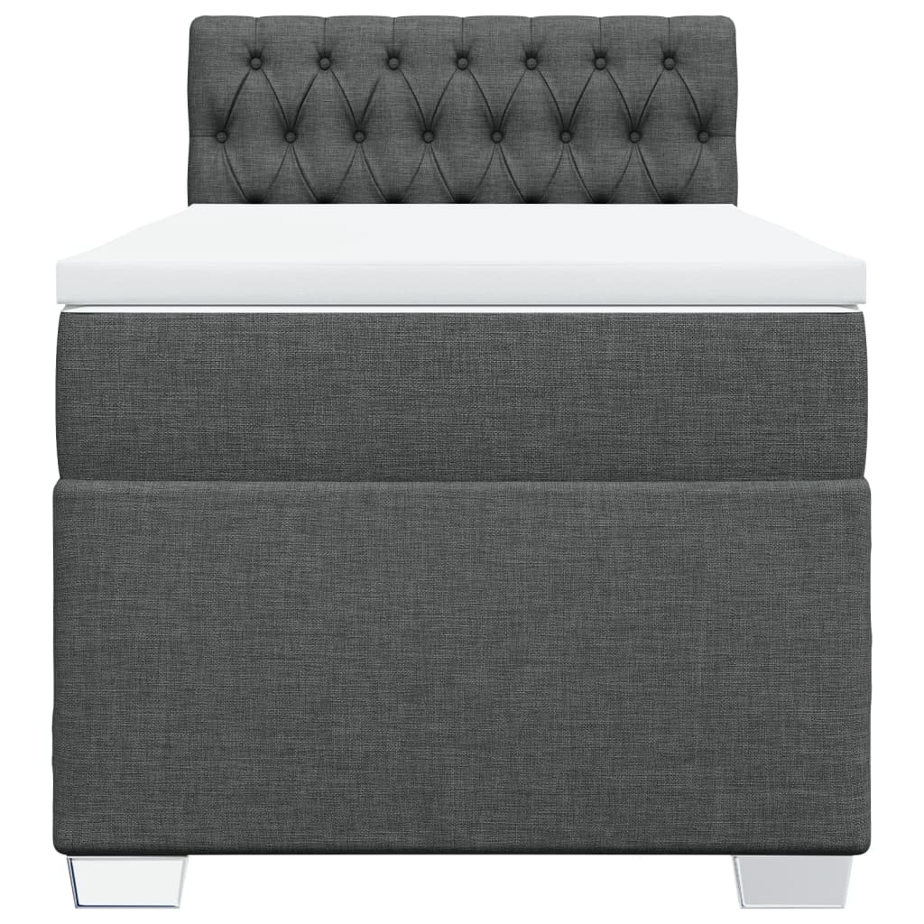 Boxspring met matras stof donkergrijs 100x200 cm is nu te koop bij PeponiXL, paradijselijk wonen!