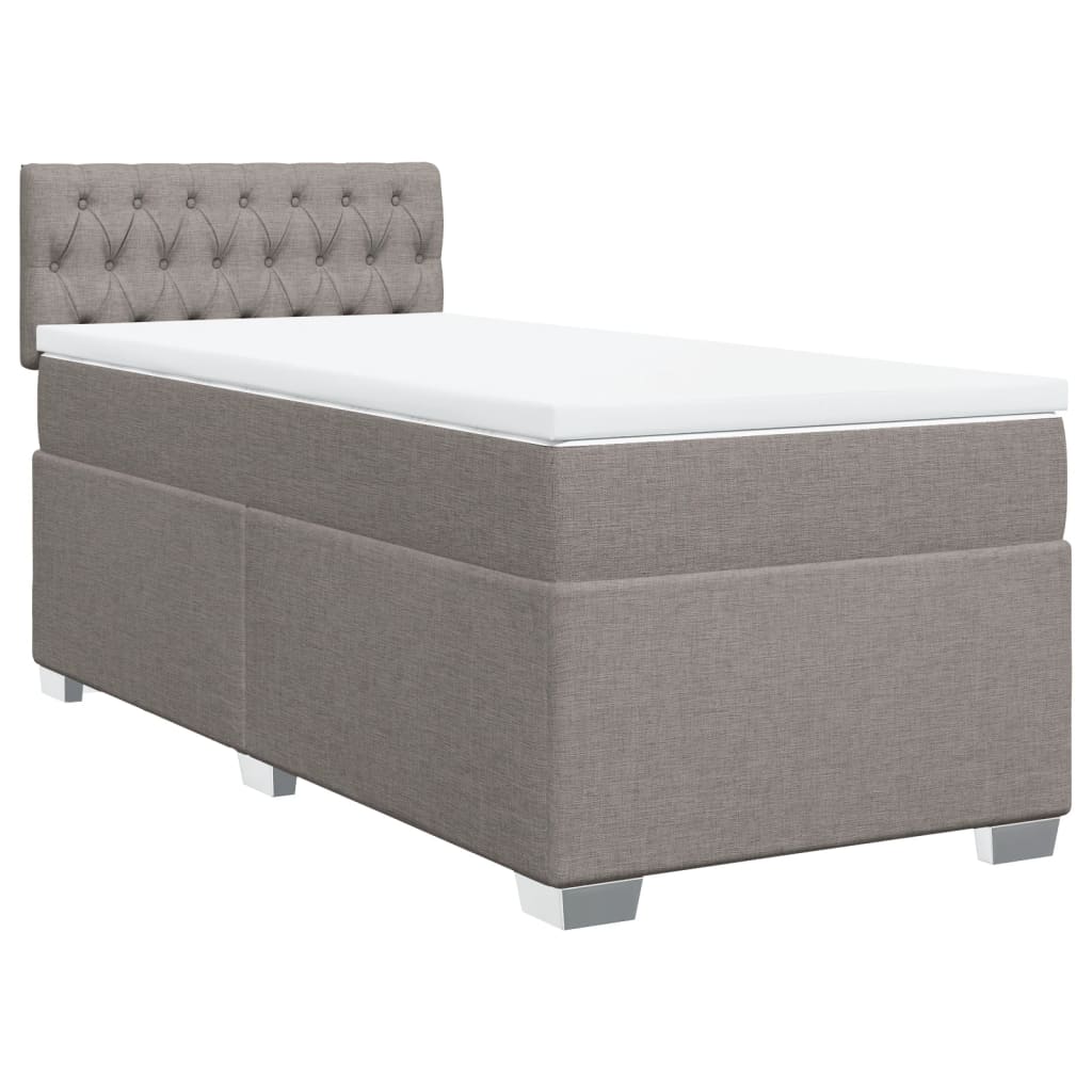 Boxspring met matras stof taupe 100x200 cm is nu te koop bij PeponiXL, paradijselijk wonen!