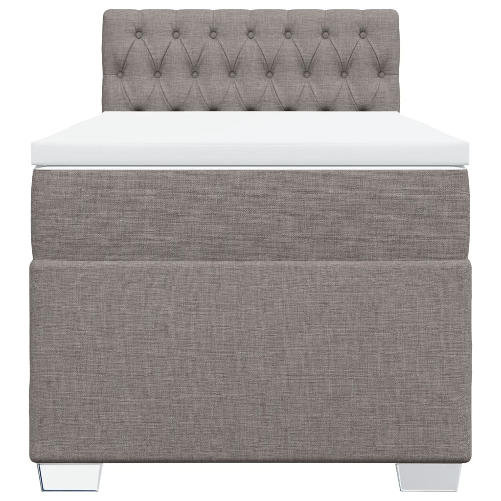 Boxspring met matras stof taupe 100x200 cm is nu te koop bij PeponiXL, paradijselijk wonen!