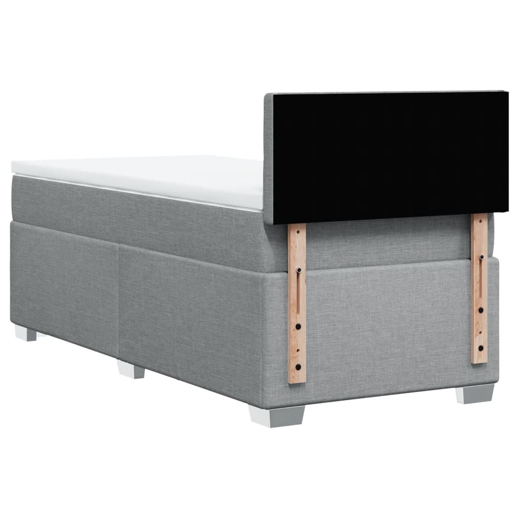 Boxspring met matras stof lichtgrijs 100x200 cm is nu te koop bij PeponiXL, paradijselijk wonen!