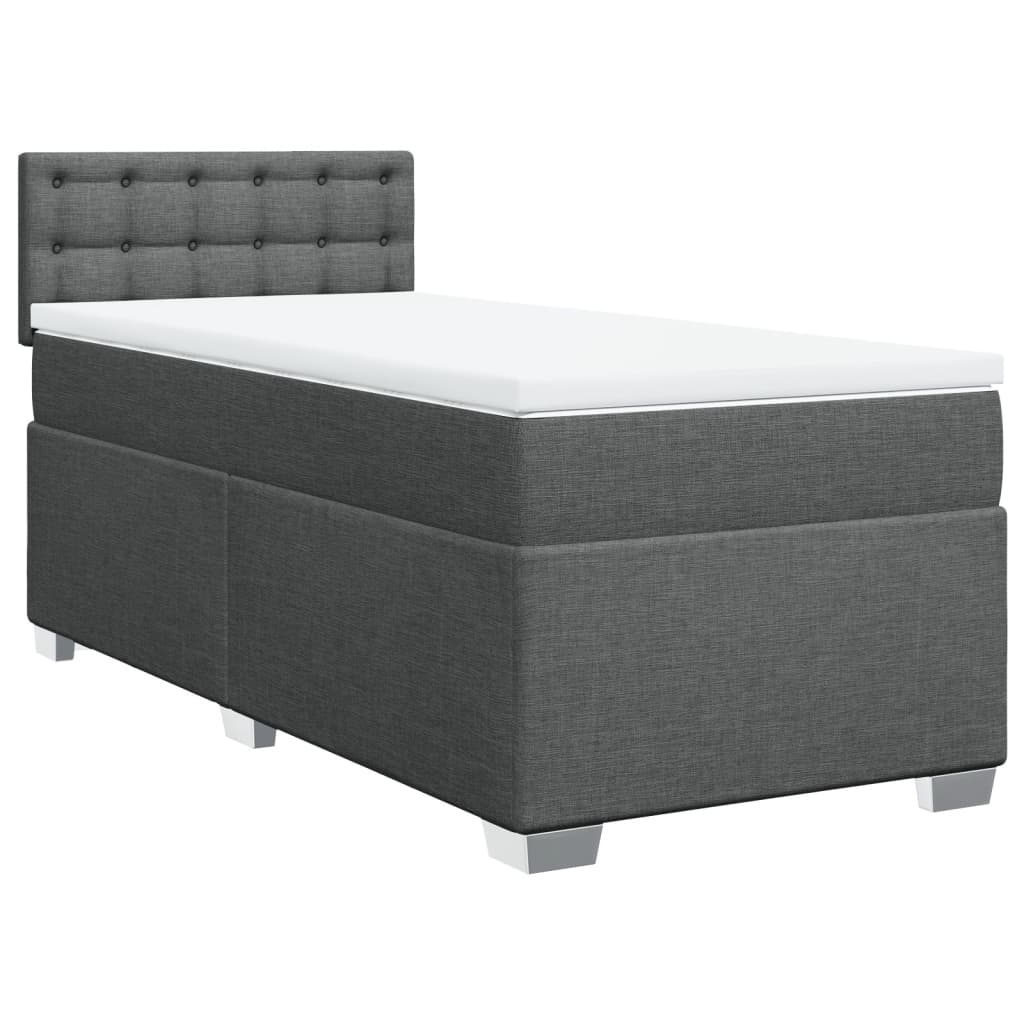 Boxspring met matras stof donkergrijs 100x200 cm is nu te koop bij PeponiXL, paradijselijk wonen!