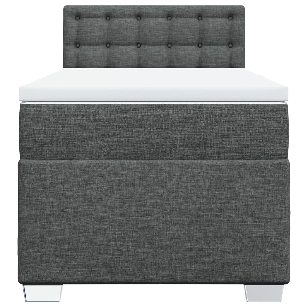 Boxspring met matras stof donkergrijs 100x200 cm is nu te koop bij PeponiXL, paradijselijk wonen!