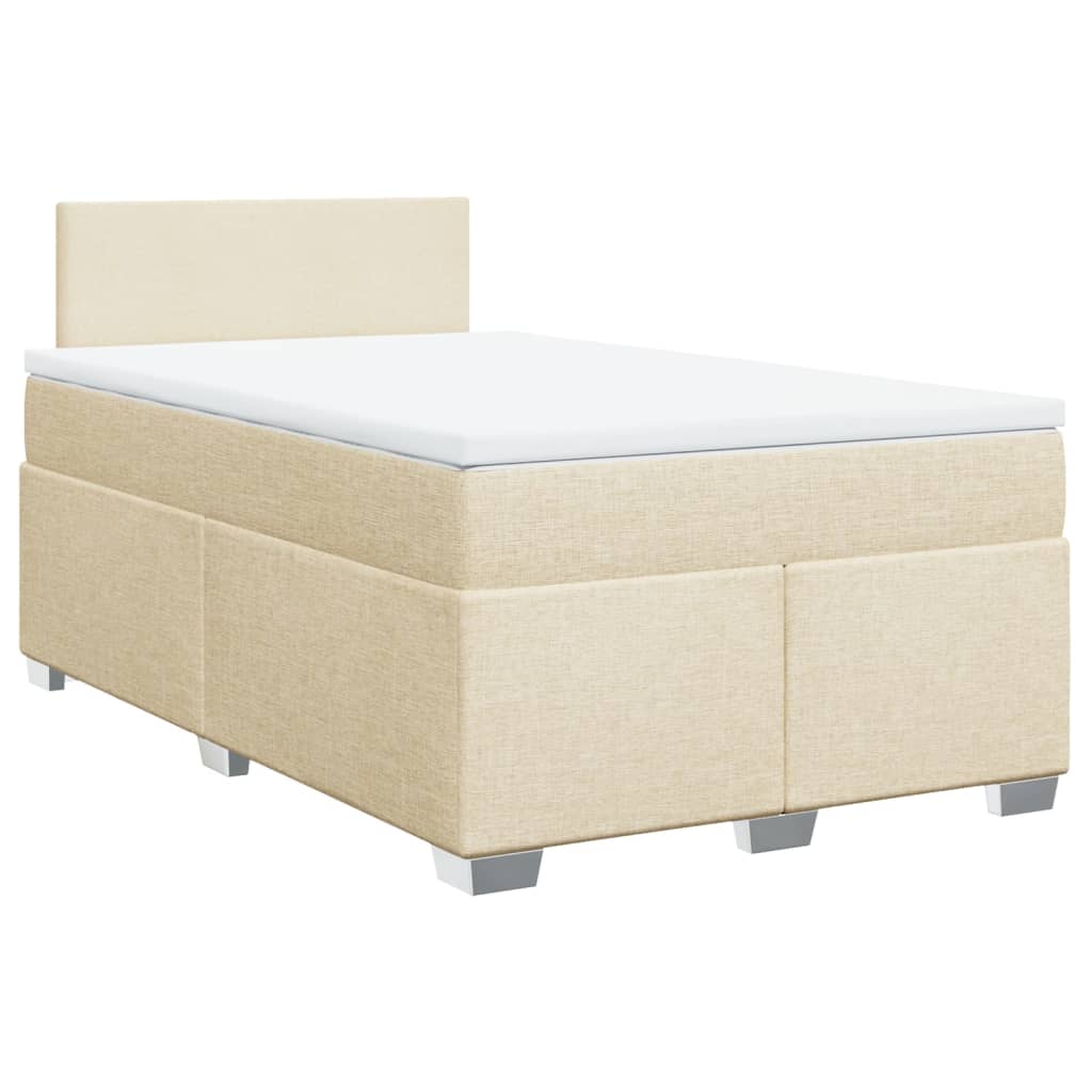 Boxspring met matras stof crèmekleurig 120x190 cm is nu te koop bij PeponiXL, paradijselijk wonen!