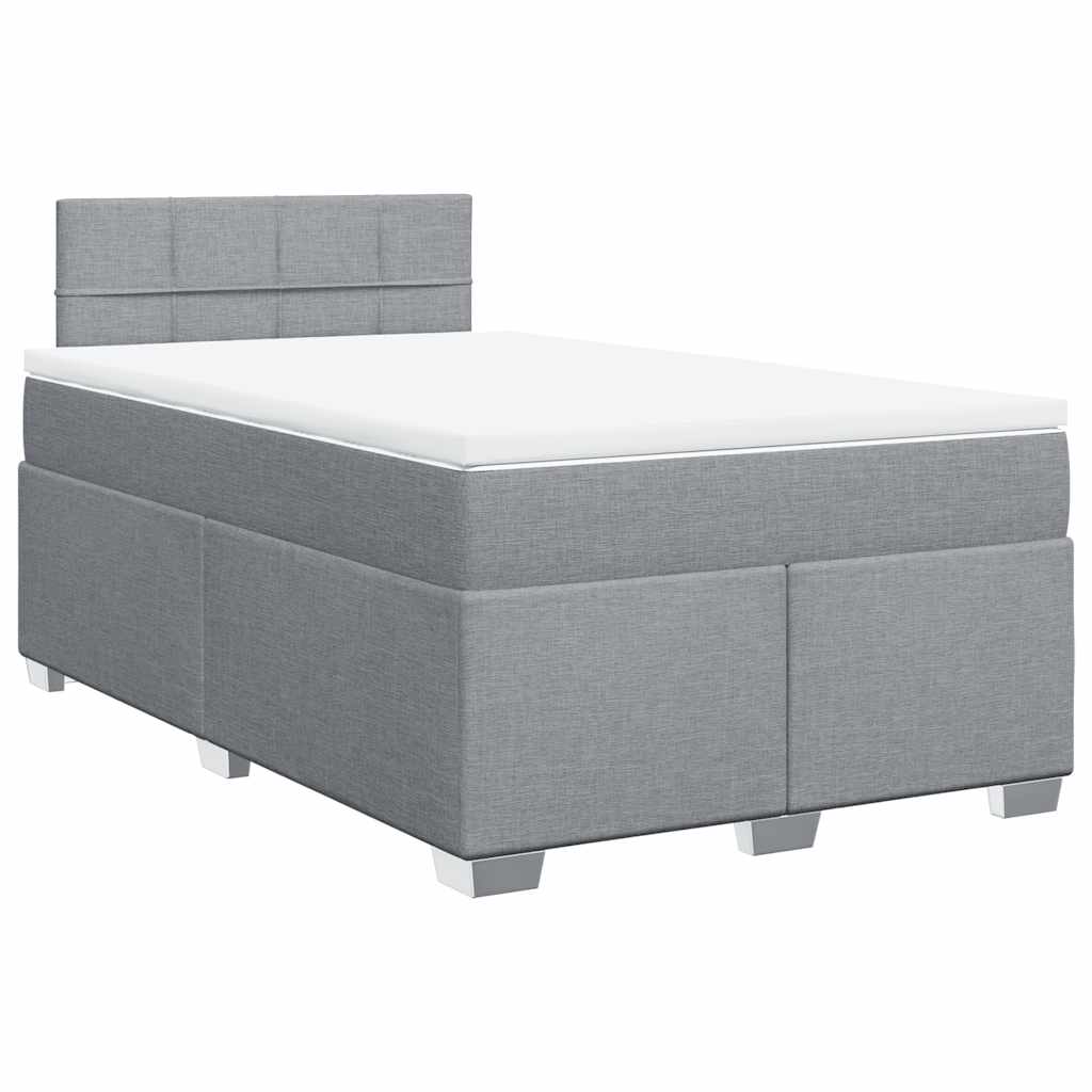 Boxspring met matras stof lichtgrijs 120x190 cm is nu te koop bij PeponiXL, paradijselijk wonen!
