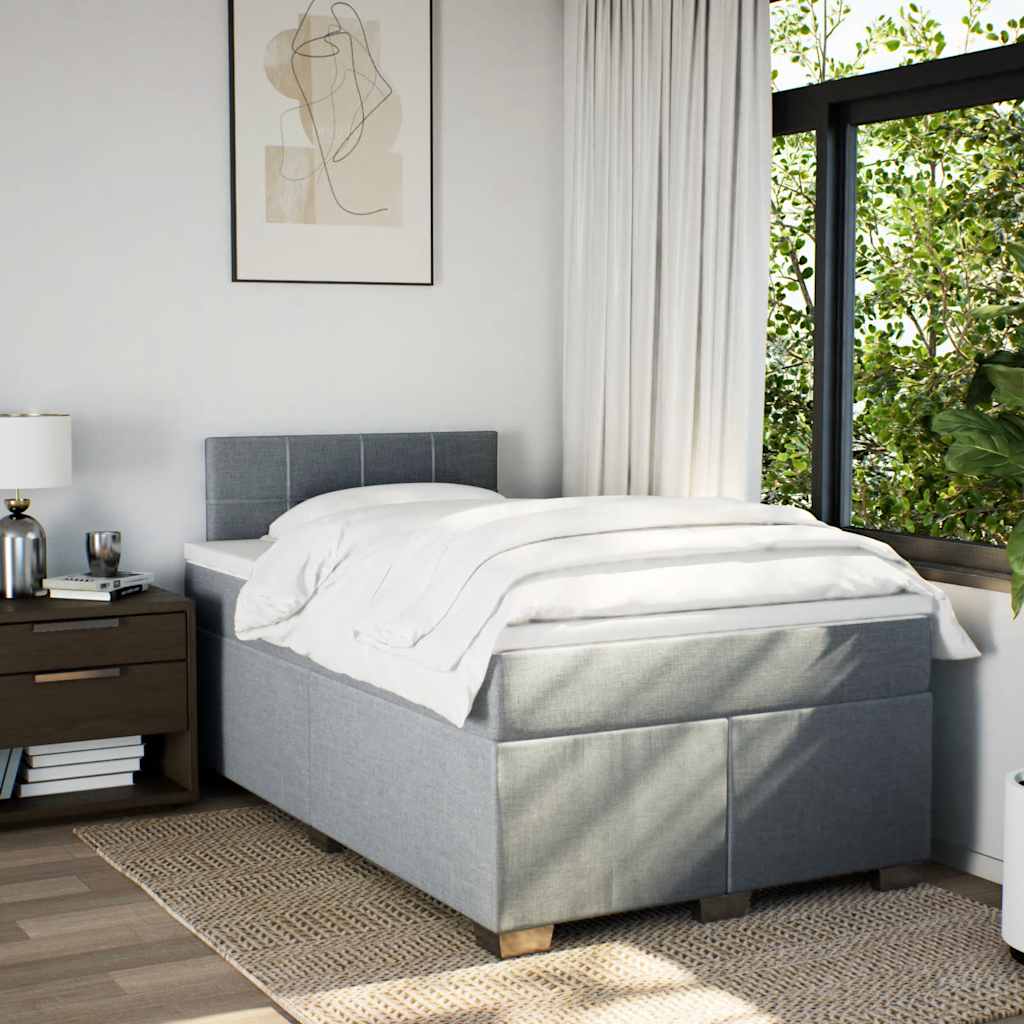 Boxspring met matras stof lichtgrijs 120x190 cm is nu te koop bij PeponiXL, paradijselijk wonen!