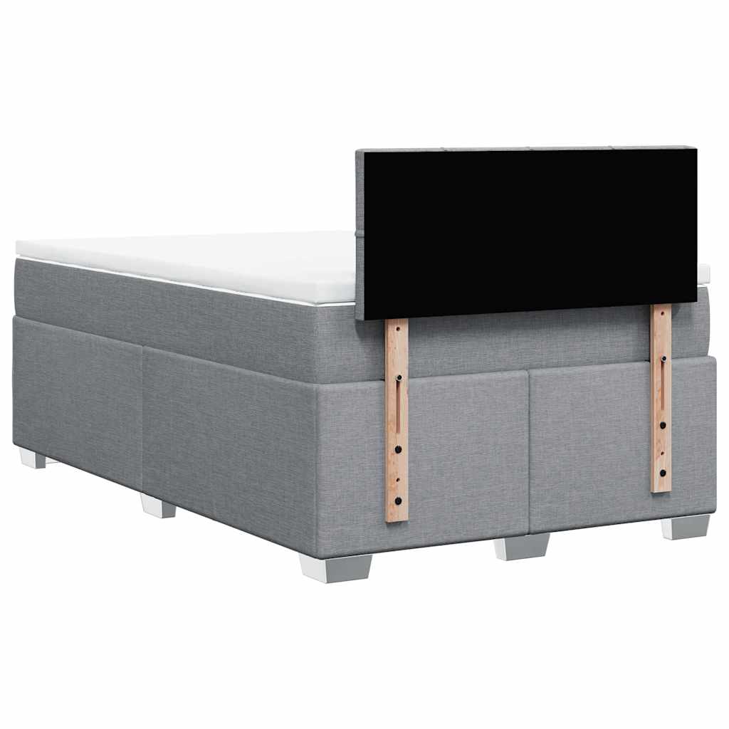 Boxspring met matras stof lichtgrijs 120x190 cm is nu te koop bij PeponiXL, paradijselijk wonen!