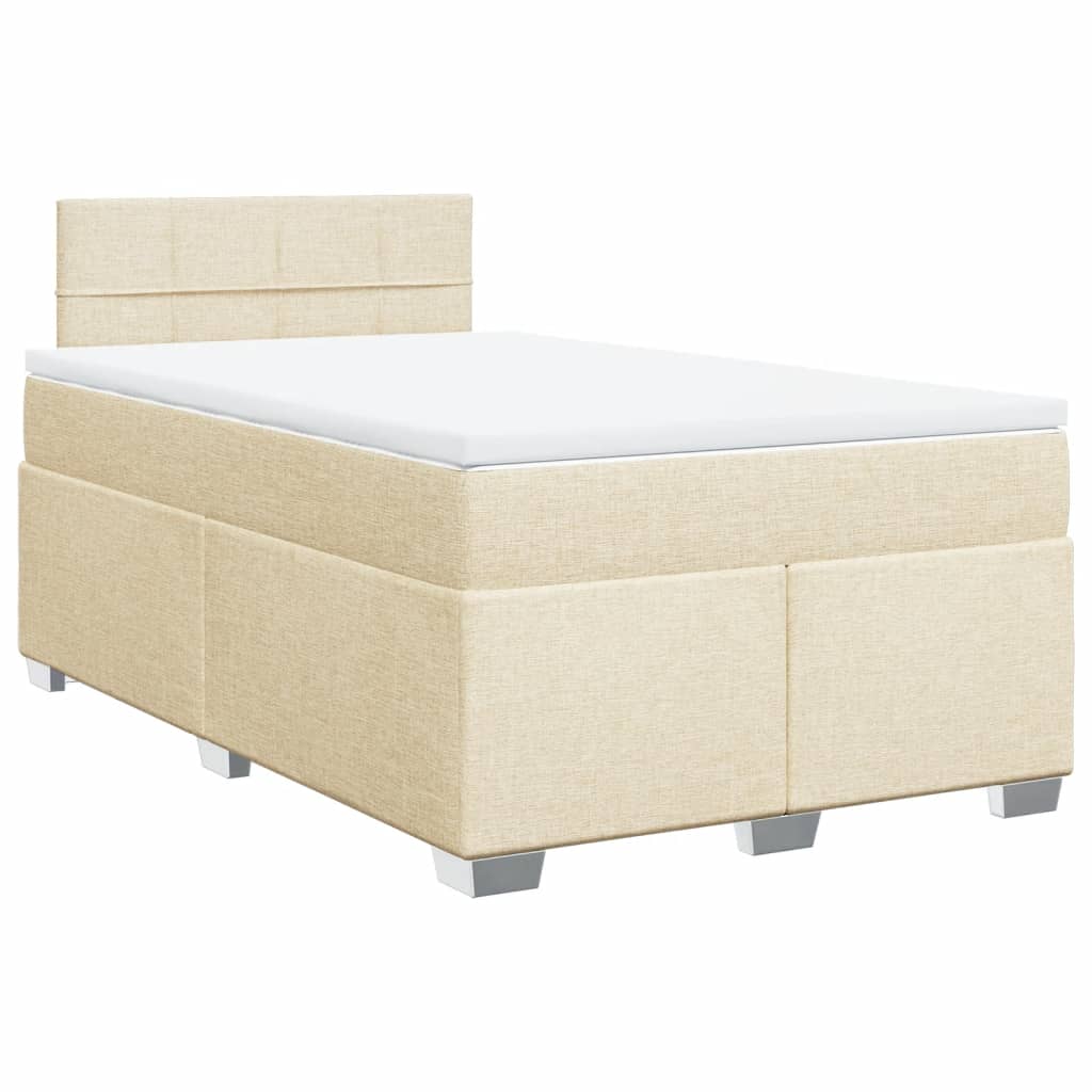 Boxspring met matras stof crèmekleurig 120x190 cm is nu te koop bij PeponiXL, paradijselijk wonen!