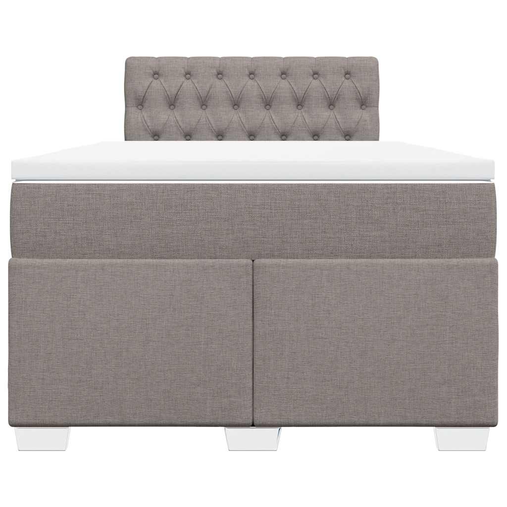 Boxspring met matras stof taupe 120x190 cm is nu te koop bij PeponiXL, paradijselijk wonen!