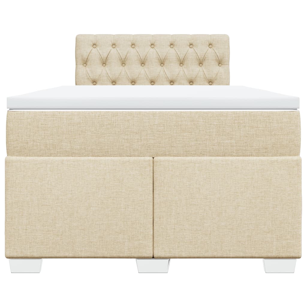 Boxspring met matras stof crèmekleurig 120x190 cm is nu te koop bij PeponiXL, paradijselijk wonen!