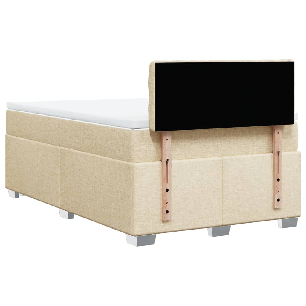 Boxspring met matras stof crèmekleurig 120x190 cm is nu te koop bij PeponiXL, paradijselijk wonen!