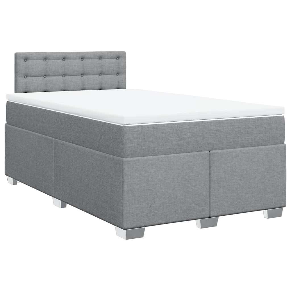 Boxspring met matras stof lichtgrijs 120x190 cm is nu te koop bij PeponiXL, paradijselijk wonen!