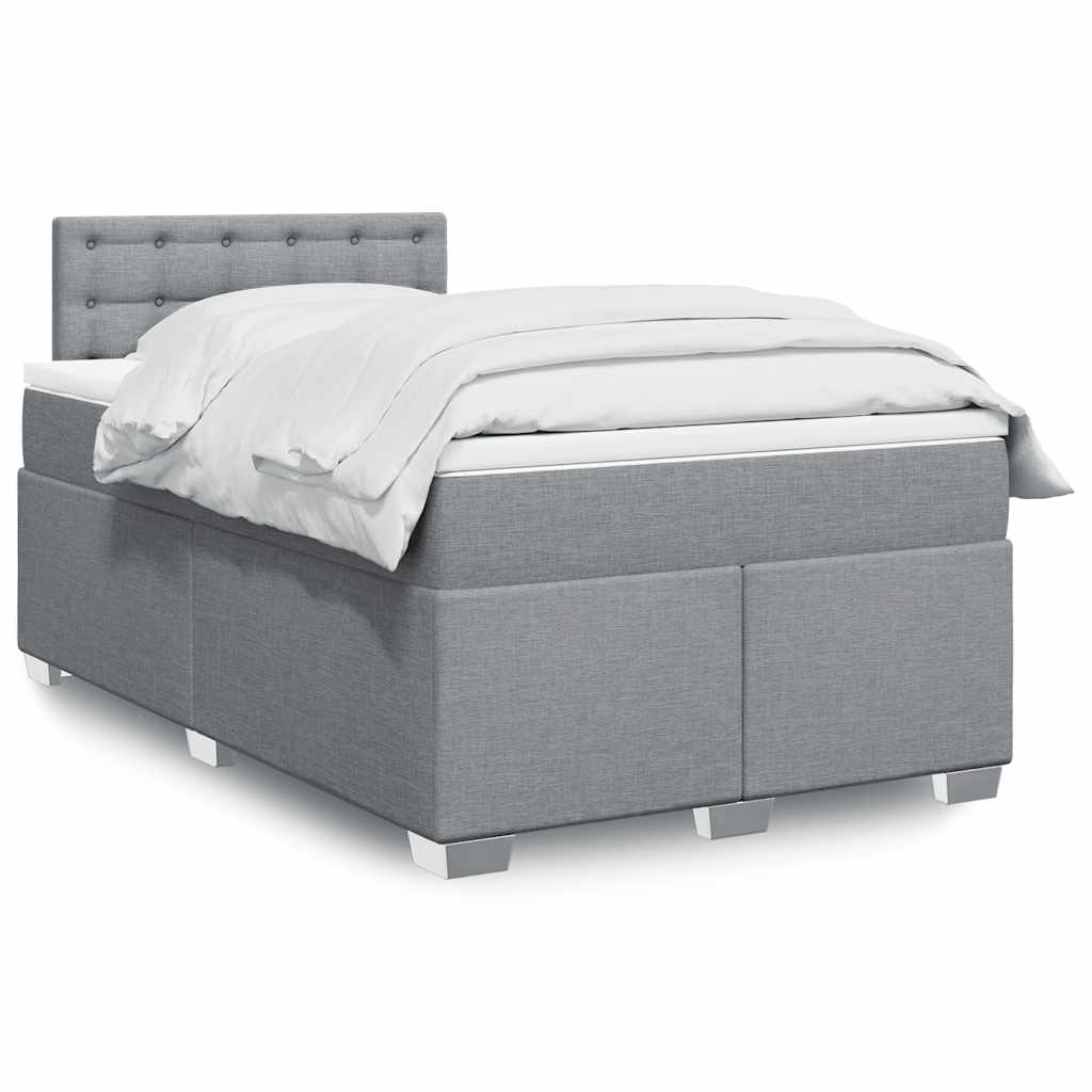 Boxspring met matras stof lichtgrijs 120x190 cm is nu te koop bij PeponiXL, paradijselijk wonen!