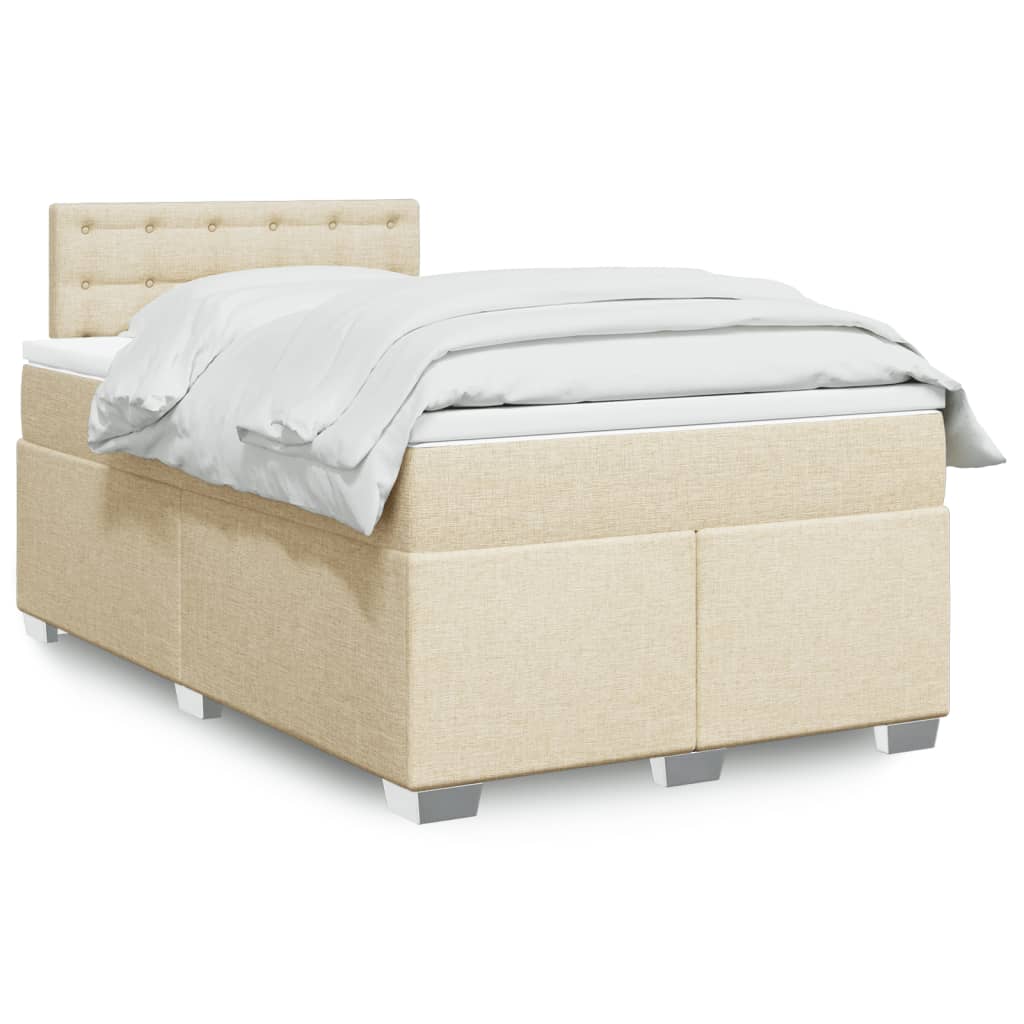 Boxspring met matras stof crèmekleurig 120x190 cm is nu te koop bij PeponiXL, paradijselijk wonen!