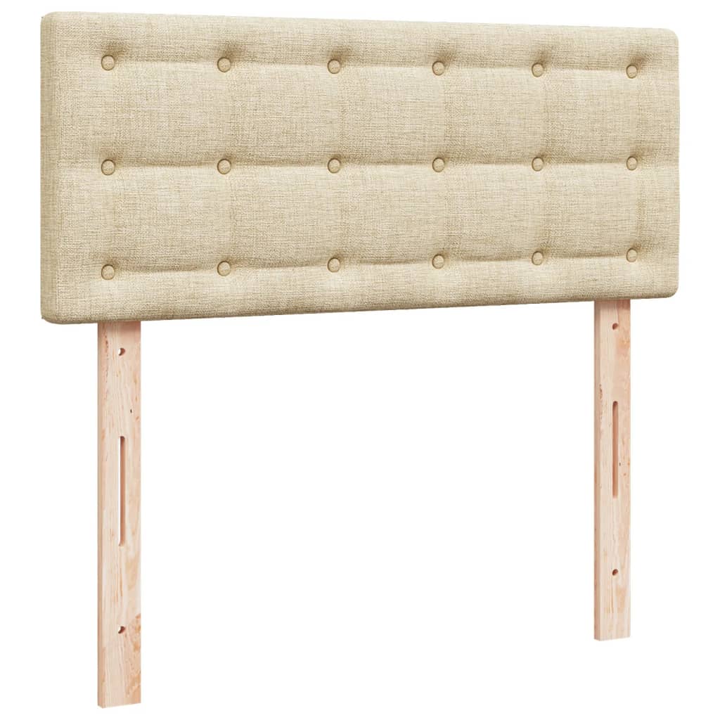 Boxspring met matras stof crèmekleurig 120x190 cm is nu te koop bij PeponiXL, paradijselijk wonen!