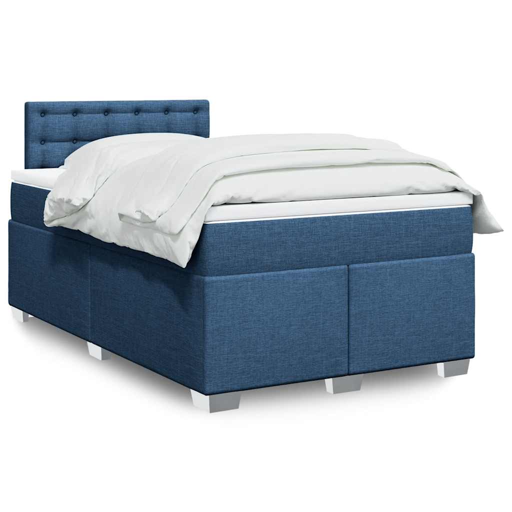 Boxspring met matras stof blauw 120x190 cm is nu te koop bij PeponiXL, paradijselijk wonen!