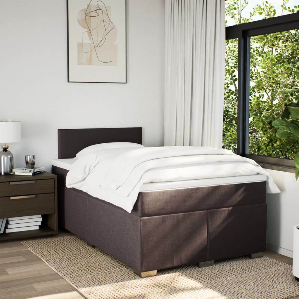 Boxspring met matras stof donkerbruin 120x200 cm is nu te koop bij PeponiXL, paradijselijk wonen!