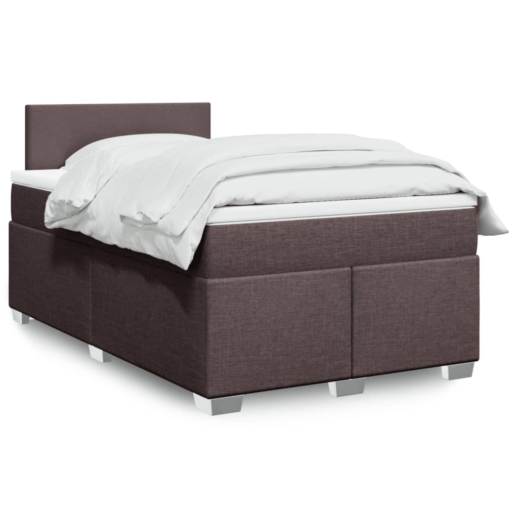 Boxspring met matras stof donkerbruin 120x200 cm is nu te koop bij PeponiXL, paradijselijk wonen!
