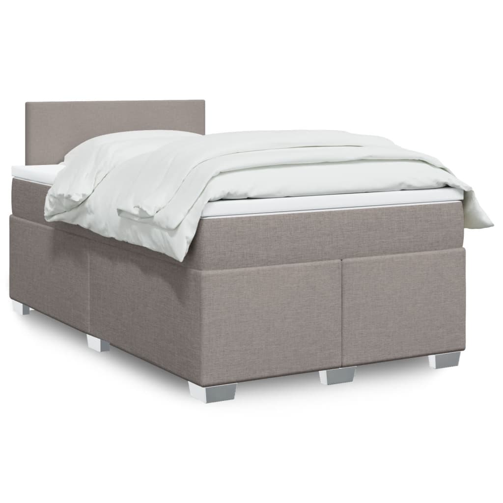 Boxspring met matras stof taupe 120x200 cm is nu te koop bij PeponiXL, paradijselijk wonen!