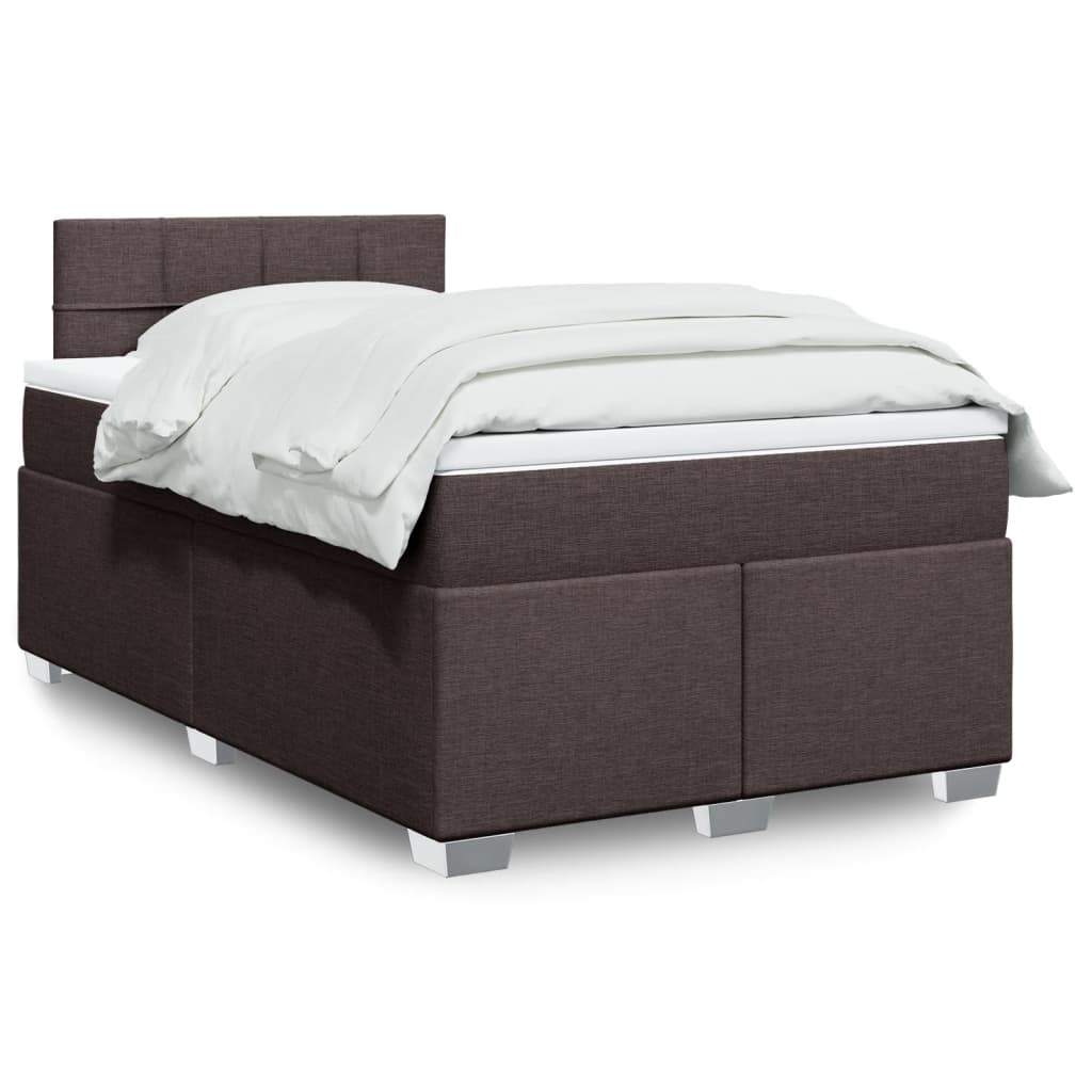 Boxspring met matras stof donkerbruin 120x200 cm is nu te koop bij PeponiXL, paradijselijk wonen!
