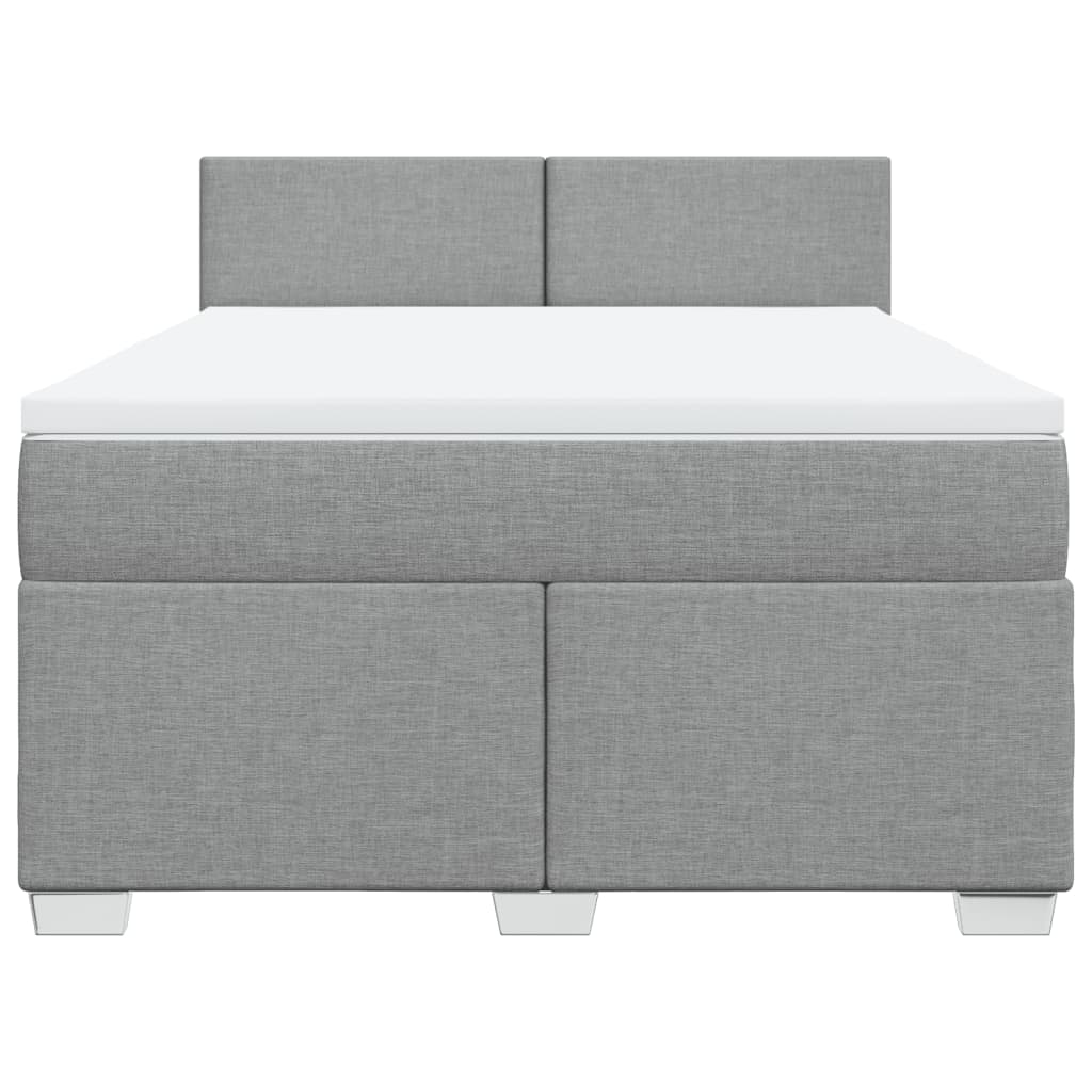 Boxspring met matras stof lichtgrijs 140x190 cm is nu te koop bij PeponiXL, paradijselijk wonen!