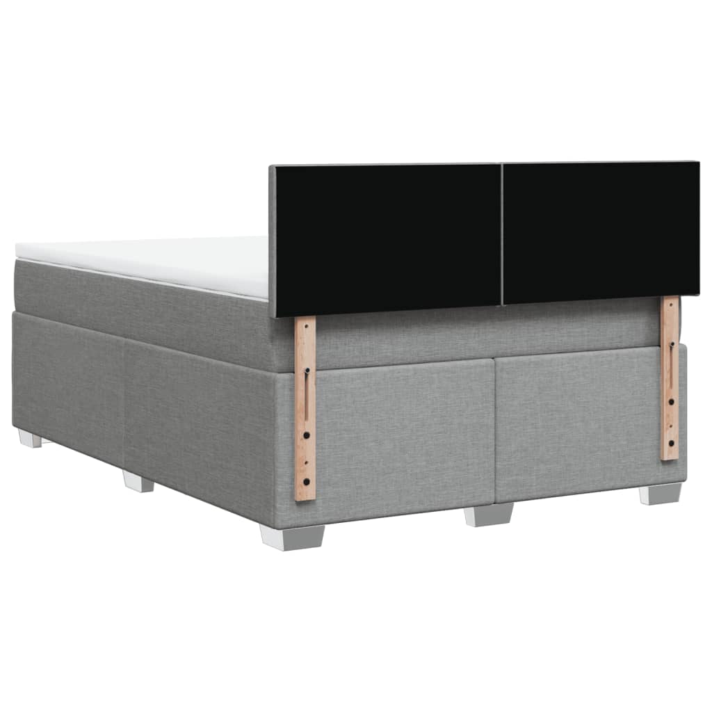 Boxspring met matras stof lichtgrijs 140x190 cm is nu te koop bij PeponiXL, paradijselijk wonen!