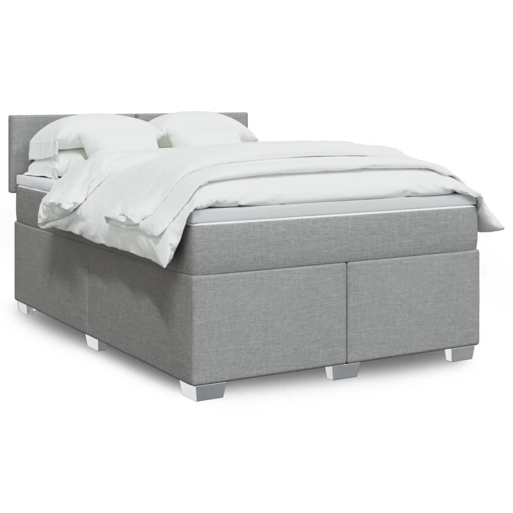Boxspring met matras stof lichtgrijs 140x190 cm is nu te koop bij PeponiXL, paradijselijk wonen!