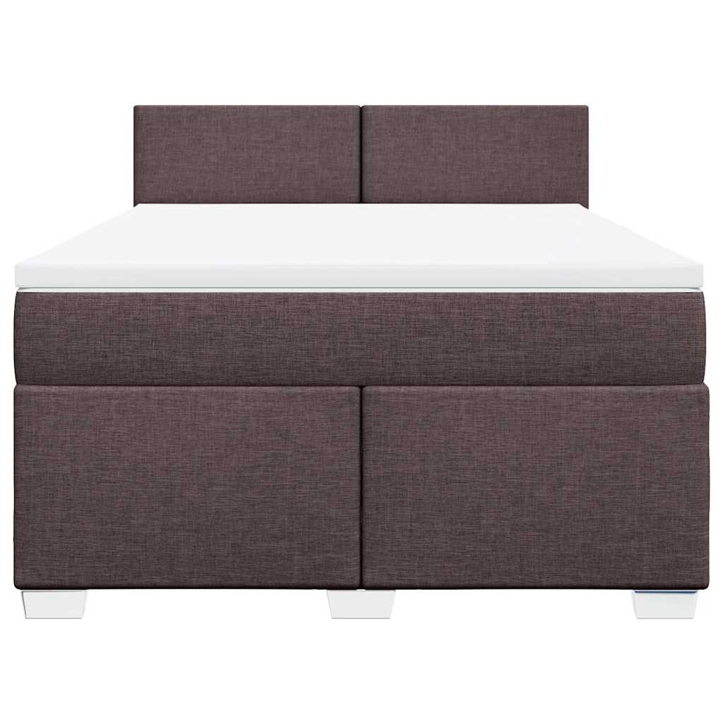 Boxspring met matras stof donkerbruin 140x190 cm is nu te koop bij PeponiXL, paradijselijk wonen!